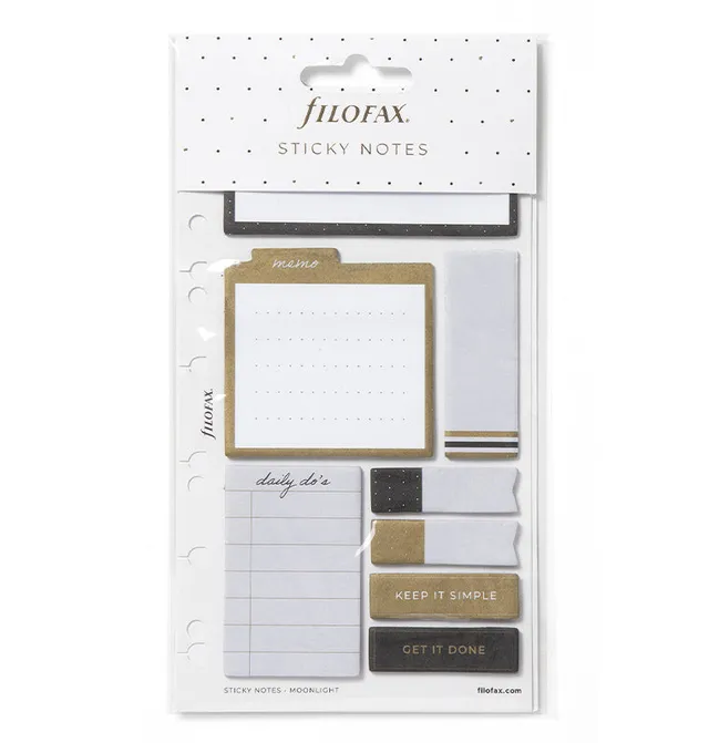 filofax-moonlight-set-sticky-notes-a5-blocchi-e-segnapagina-oro image 1