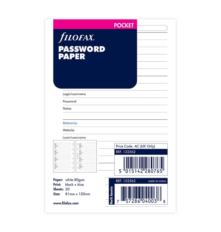 filofax-password-paper-pocket-refill image 1
