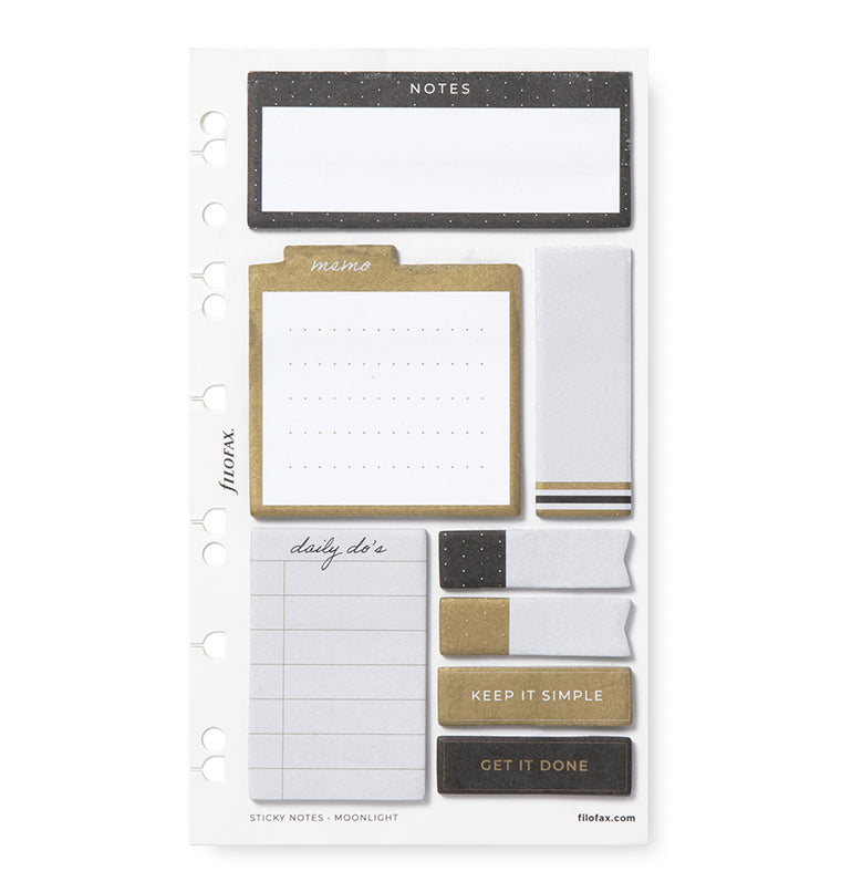 filofax-moonlight-set-sticky-notes-a5-blocchi-e-segnapagina-oro image 2