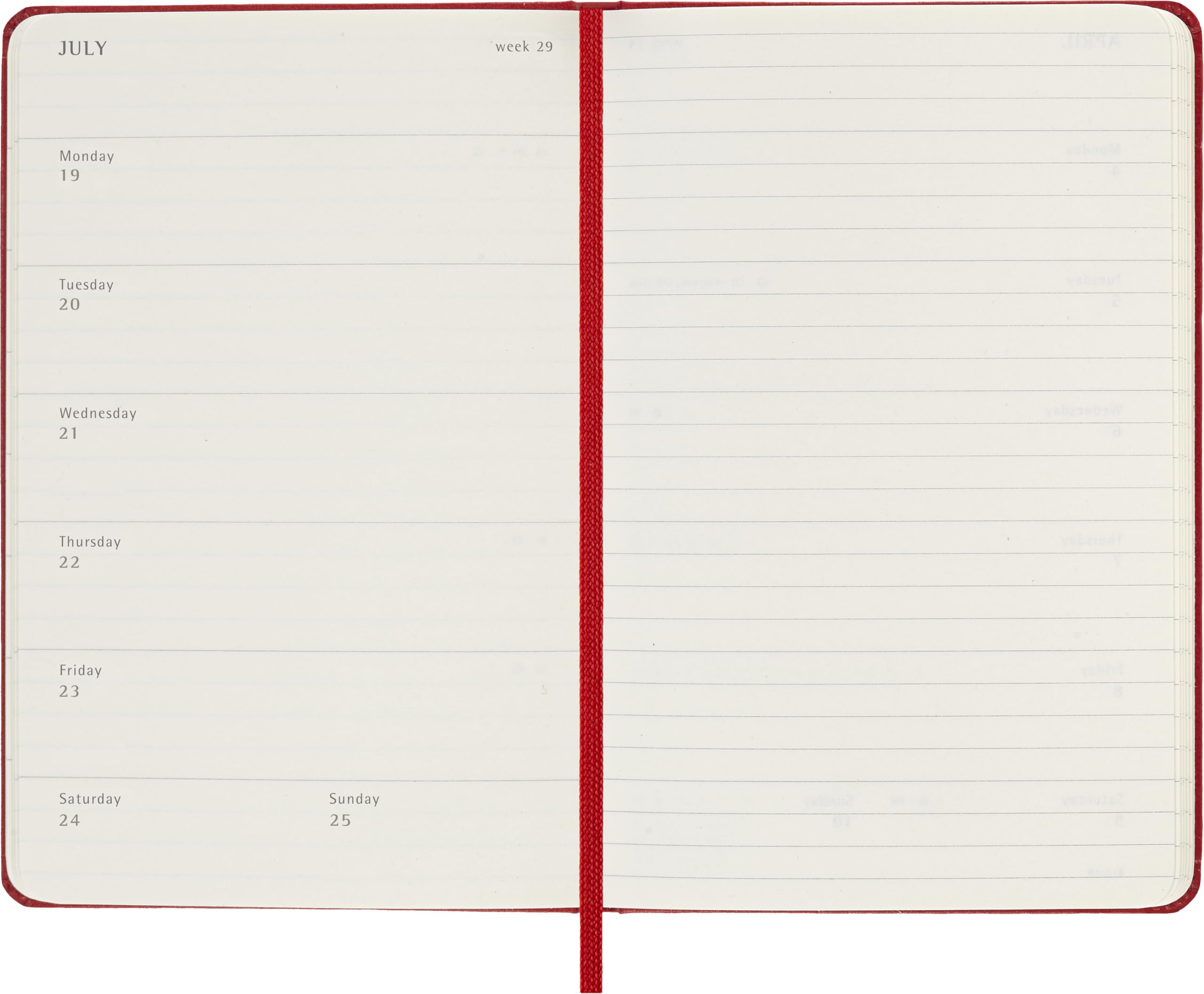 moleskine-agenda-settimanale-2027-pocket-9x14-cm-rossa-copertina-rigida image 3