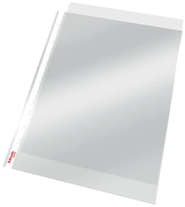 esselte-bustine-trasparenti-a4-perforazione-universale-pp-100-pezzi-neutro image 1