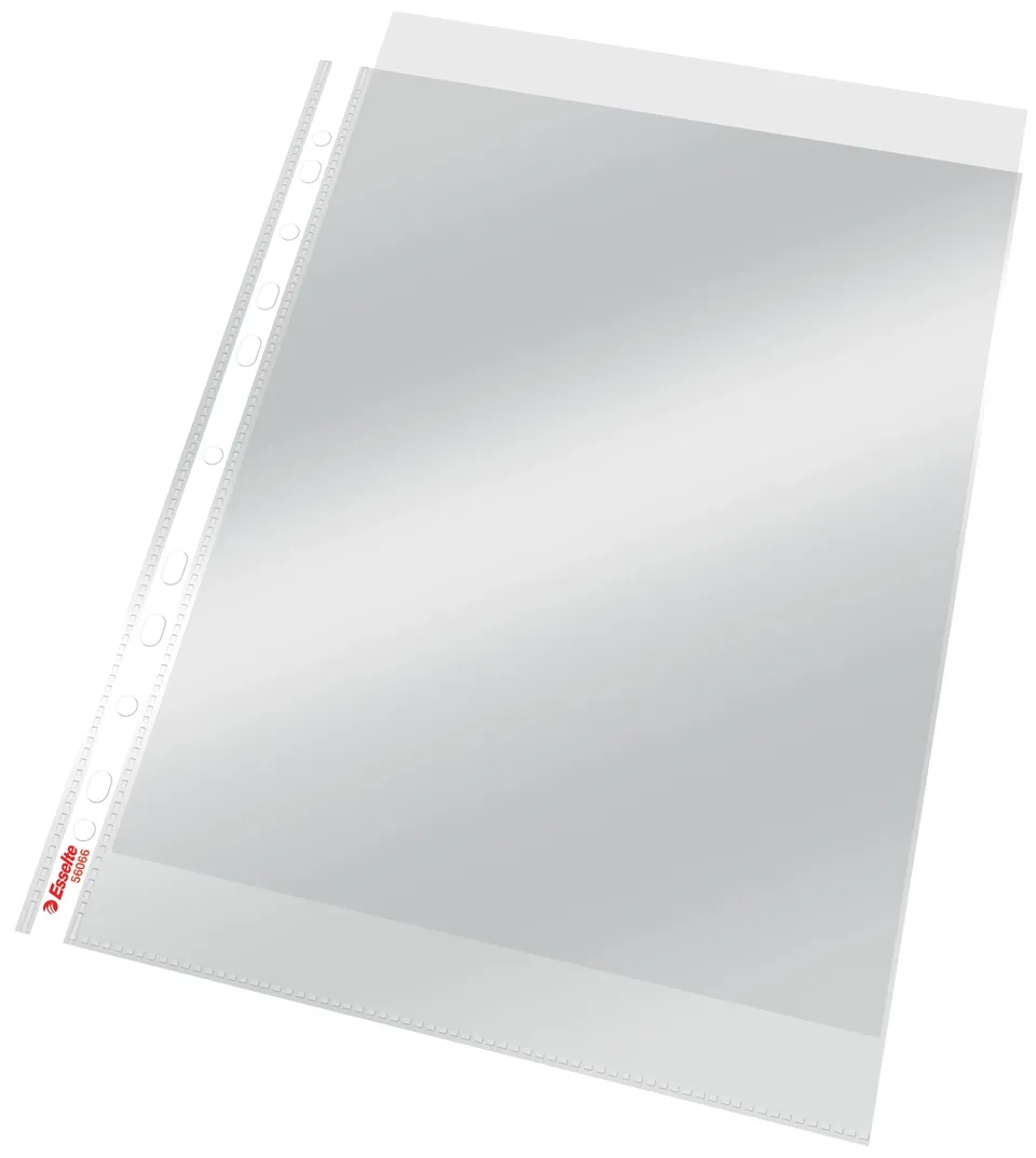 esselte-bustine-trasparenti-a4-perforazione-universale-pp-100-pezzi-neutro image 1