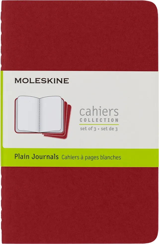 moleskine-cahier-journal-set-3-quaderni-bianchi-pocket-9x14-cm-rossi image 1