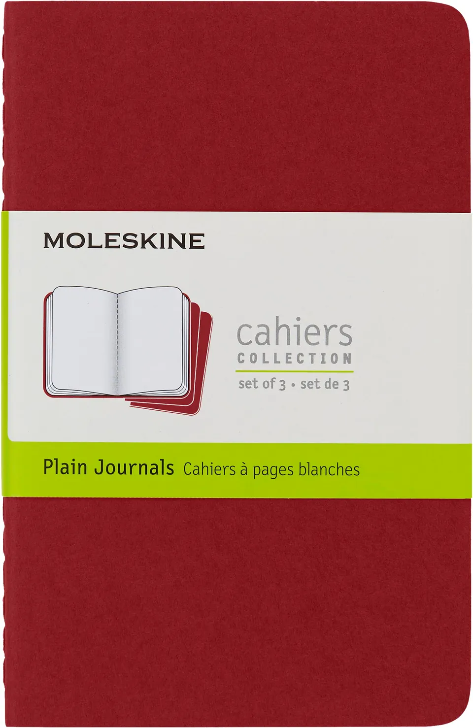 moleskine-cahier-journal-set-3-quaderni-bianchi-pocket-9x14-cm-rossi image 1