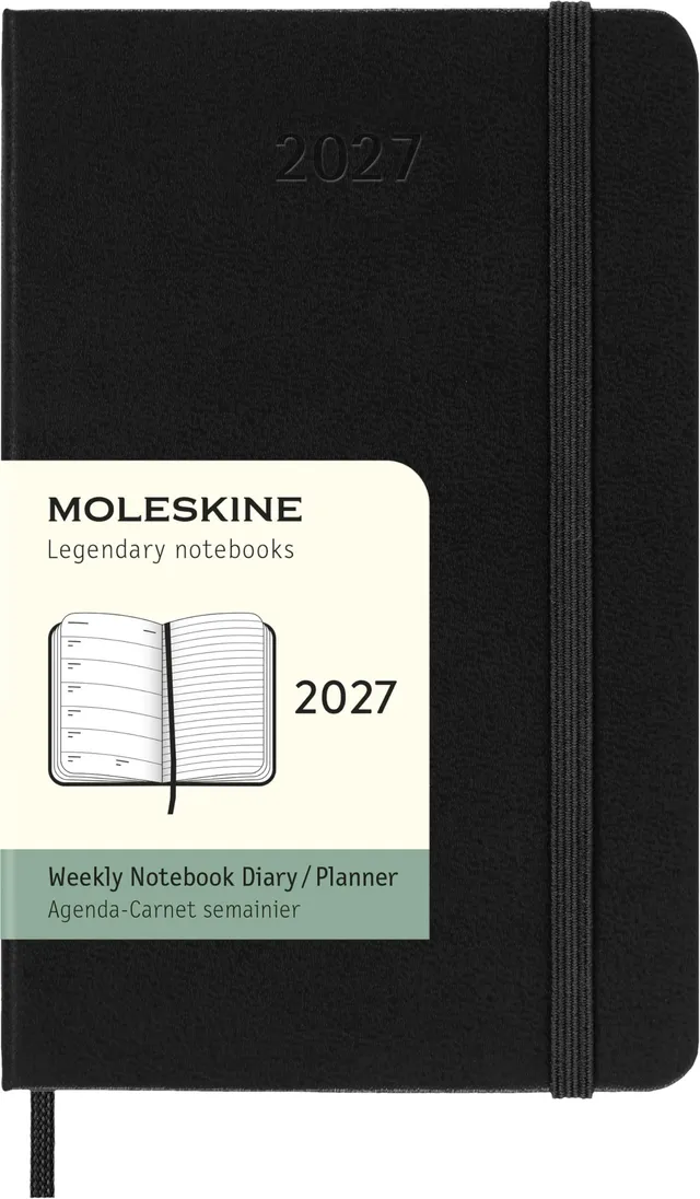 moleskine-agenda-settimanale-2027-pocket-9x14-cm-nero-copertina-rigida image 1