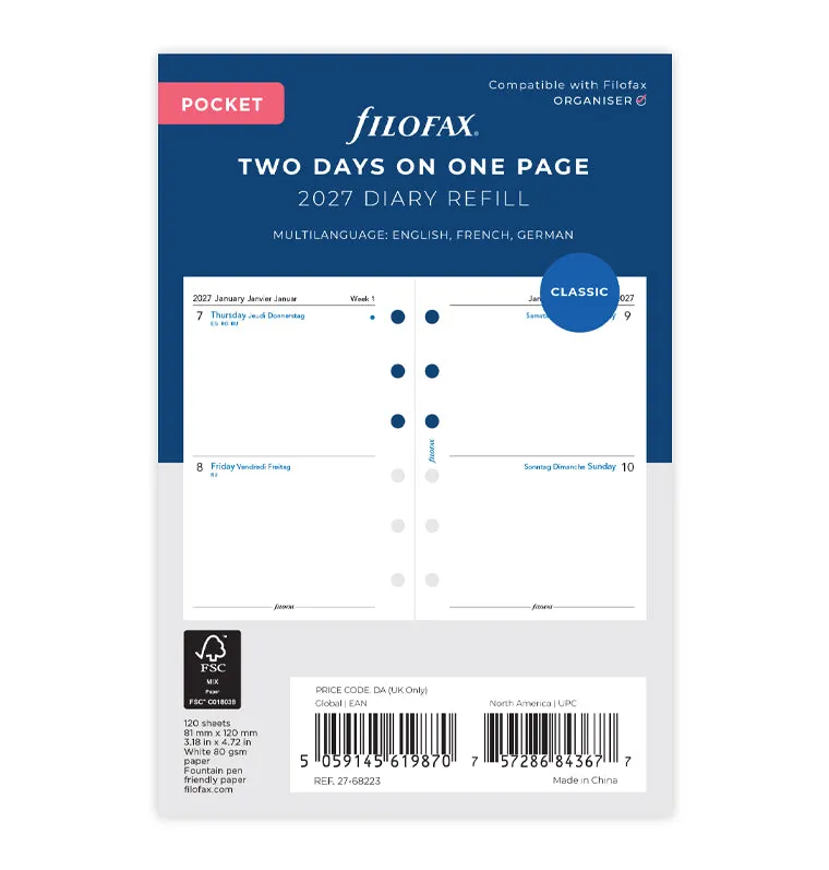 filofax-calendario-2-giorni-per-pagina-pocket-multilingua-2027 image 1