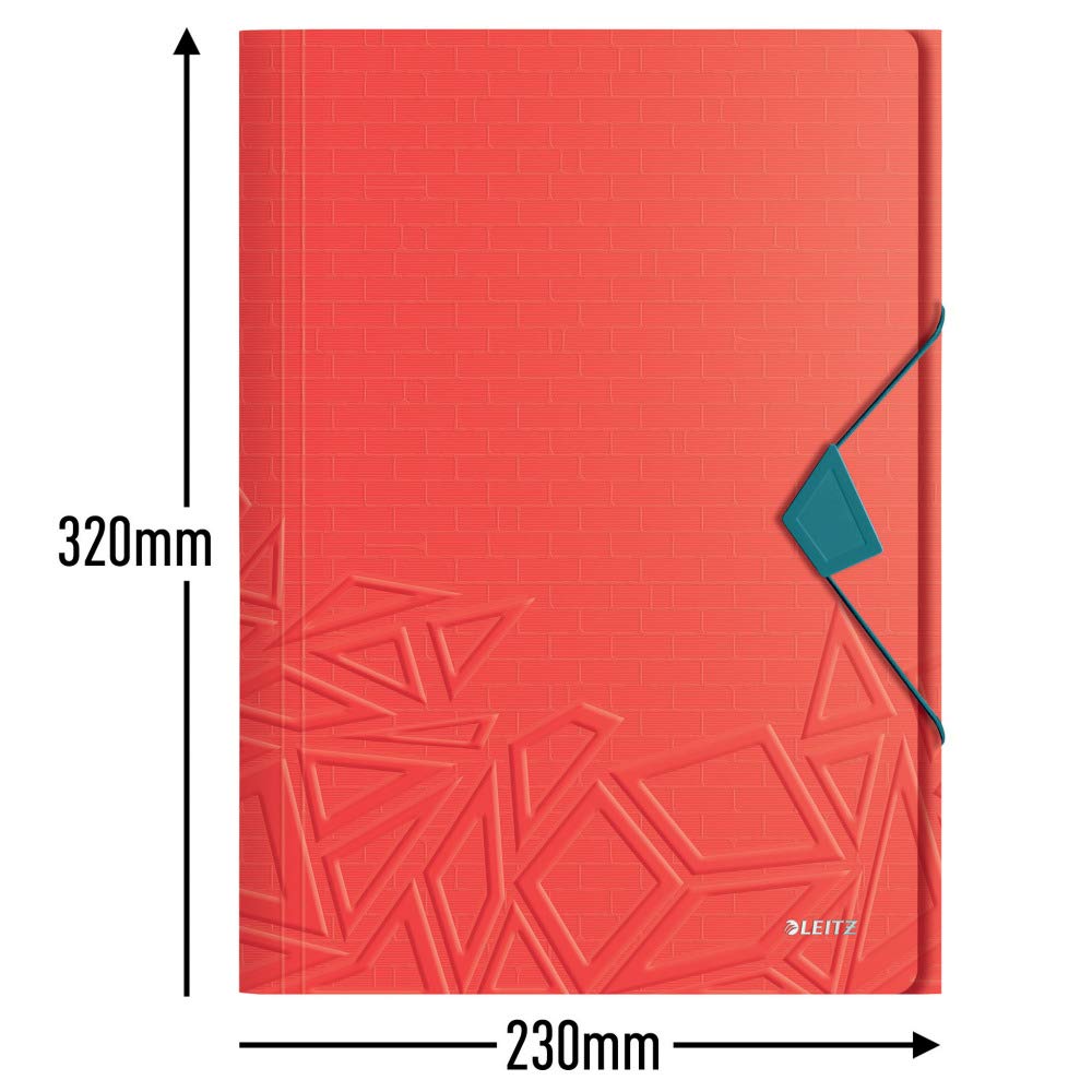 leitz-urban-chic-cartella-a-3-lembi-a4-in-polipropilene-rossa-150-fogli-46490020 image 2