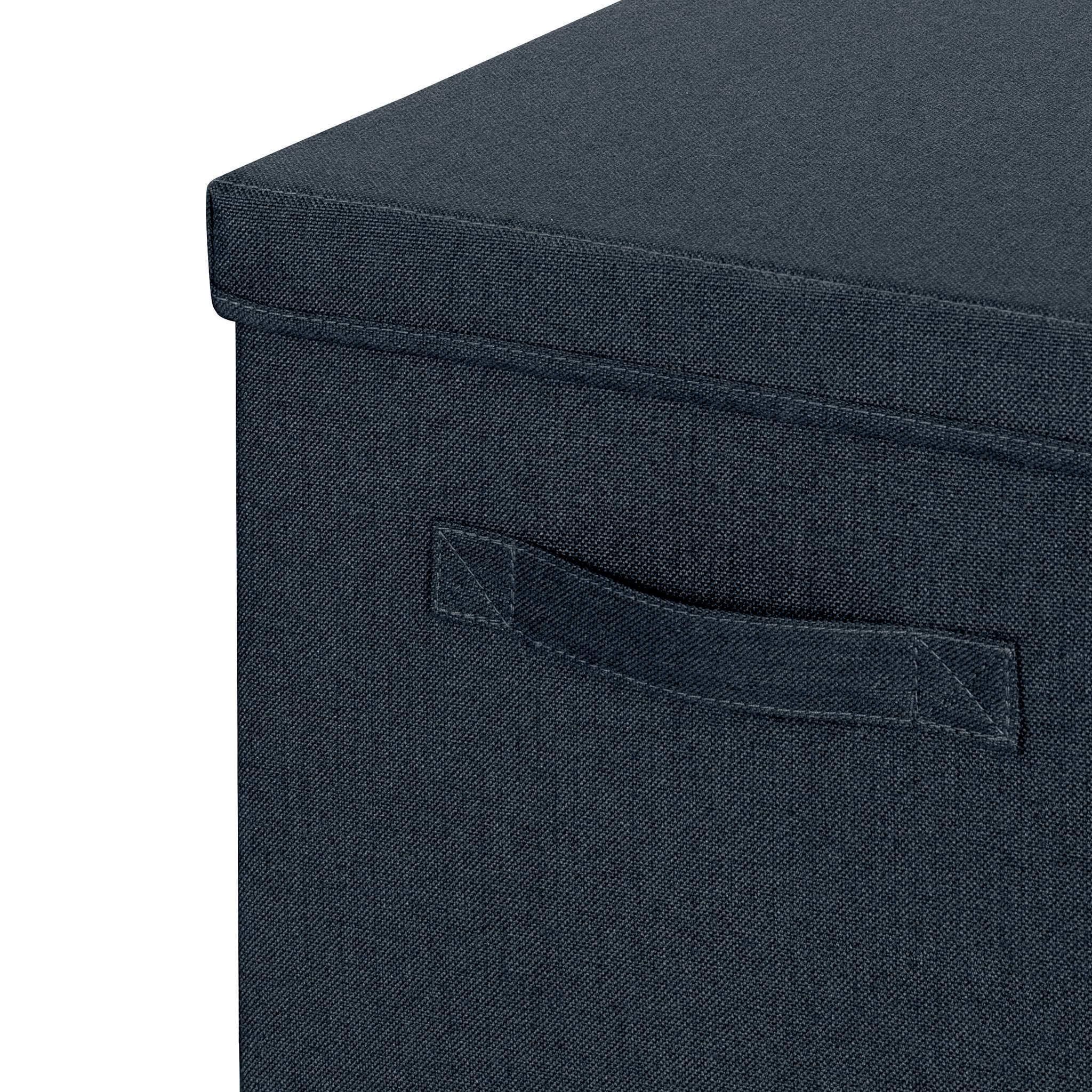 leitz-set-2-scatole-portaoggetti-tessuto-cubo-con-coperchio-grigio image 4