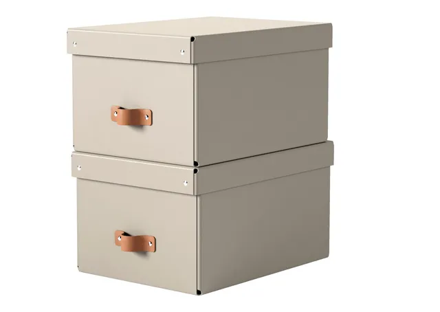leitz-puro-set-2-scatole-portaoggetti-medie-17-l-tortora image 1
