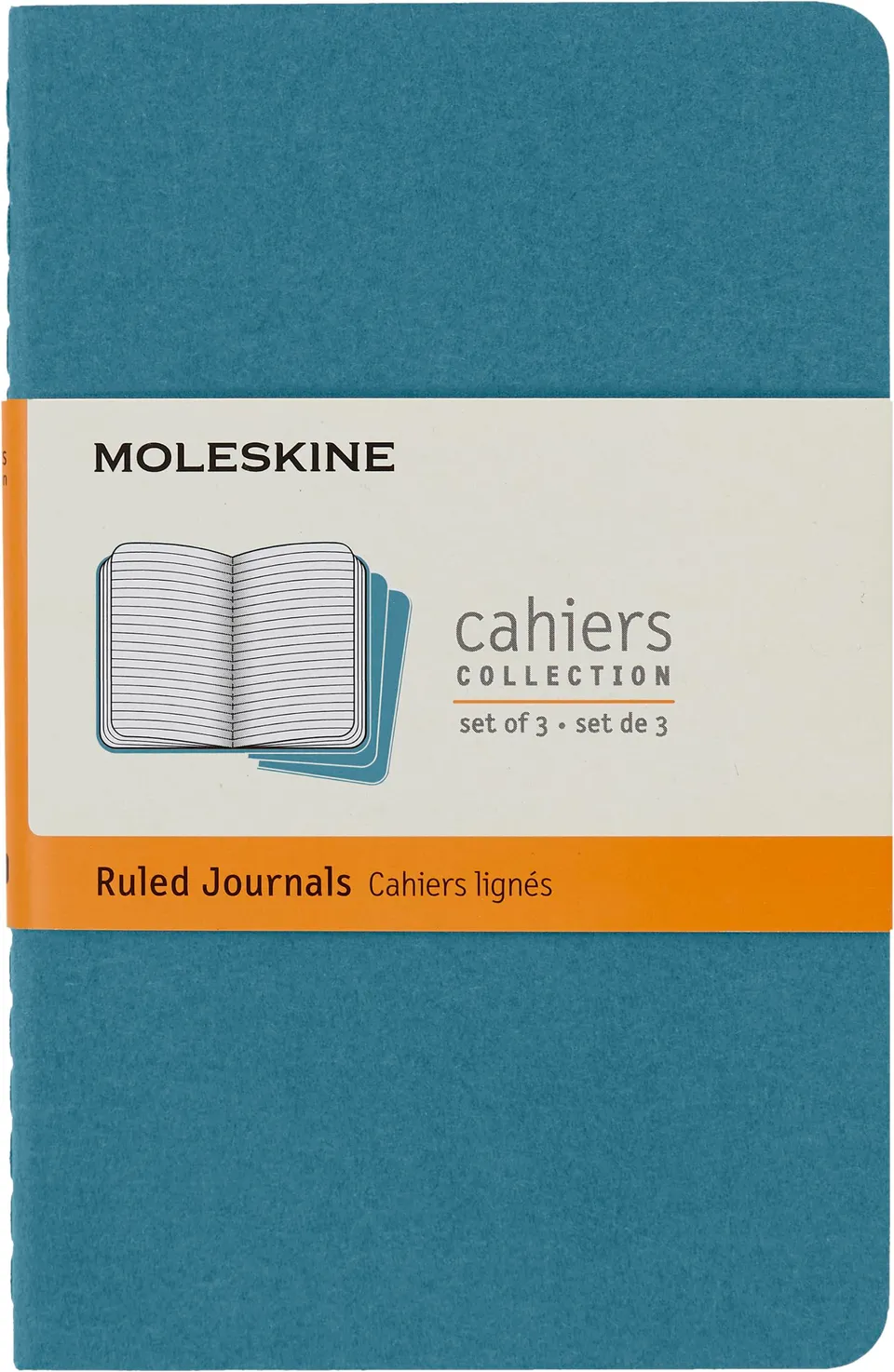 moleskine-cahier-journal-set-3-quaderni-a-righe-blu-brillante-pocket-9x14-cm-64- image 1