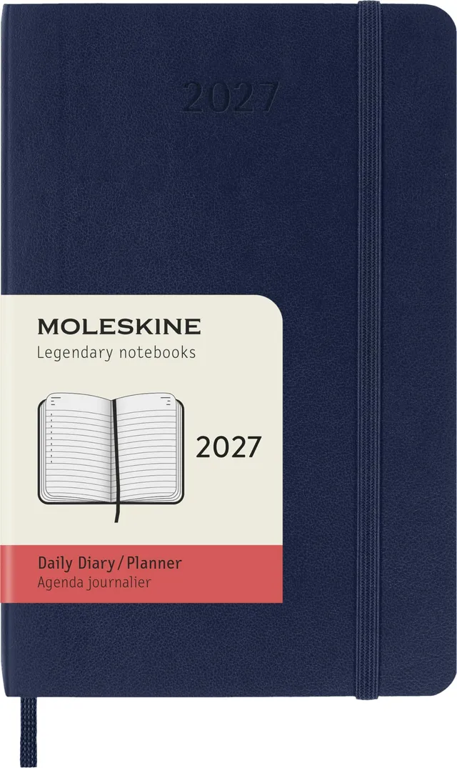 moleskine-agenda-giornaliera-2027-pocket-9x14-cm-copertina-morbida-blu-zaffiro image 1