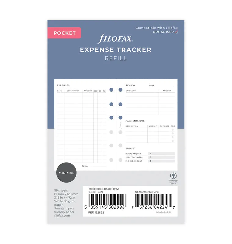 filofax-expense-tracker-refill-pocket-layout-minimal-80gsm image 1