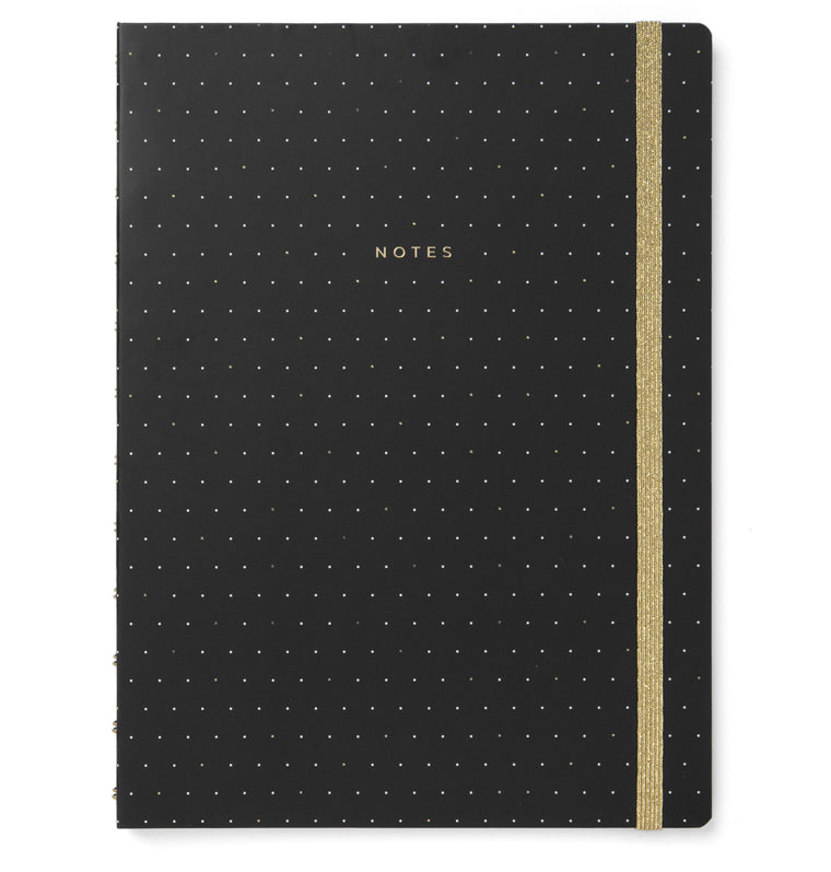 filofax-moonlight-notebook-ricaricabile-a4-black-a-spirale-dorata image 1