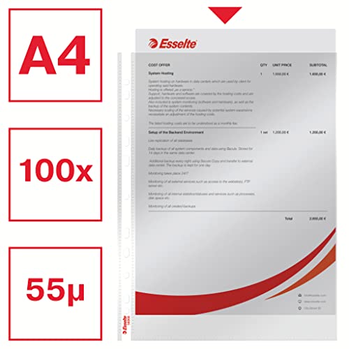 esselte-bustine-trasparenti-a4-perforazione-universale-pp-100-pezzi-neutro image 8
