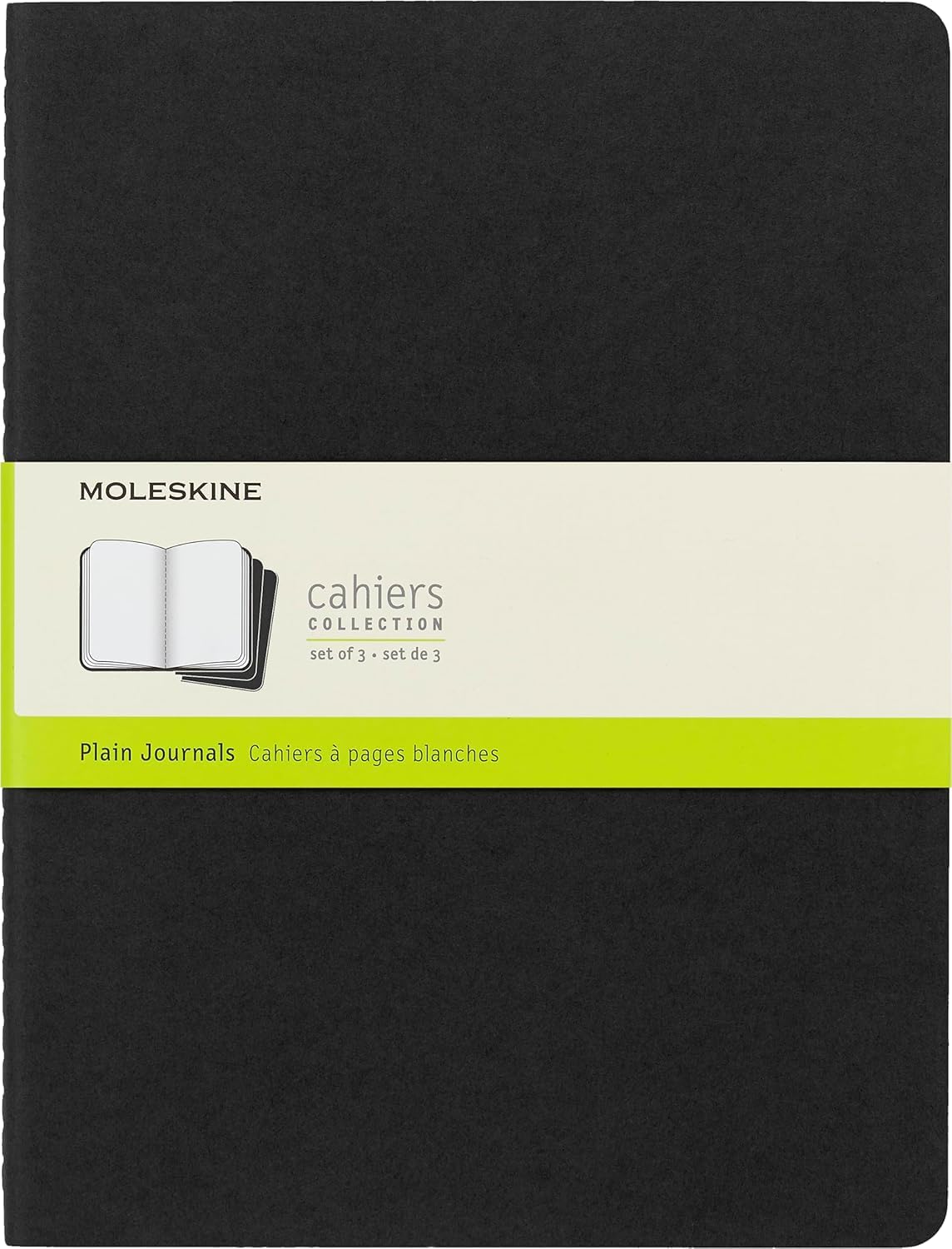 moleskine-cahier-journal-set-3-quaderni-xl-19x25-cm-nero-pagine-bianche-120-pagi image 1
