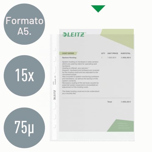 leitz-buste-trasparenti-standard-a5-confezione-15-pezzi-lucide image 8