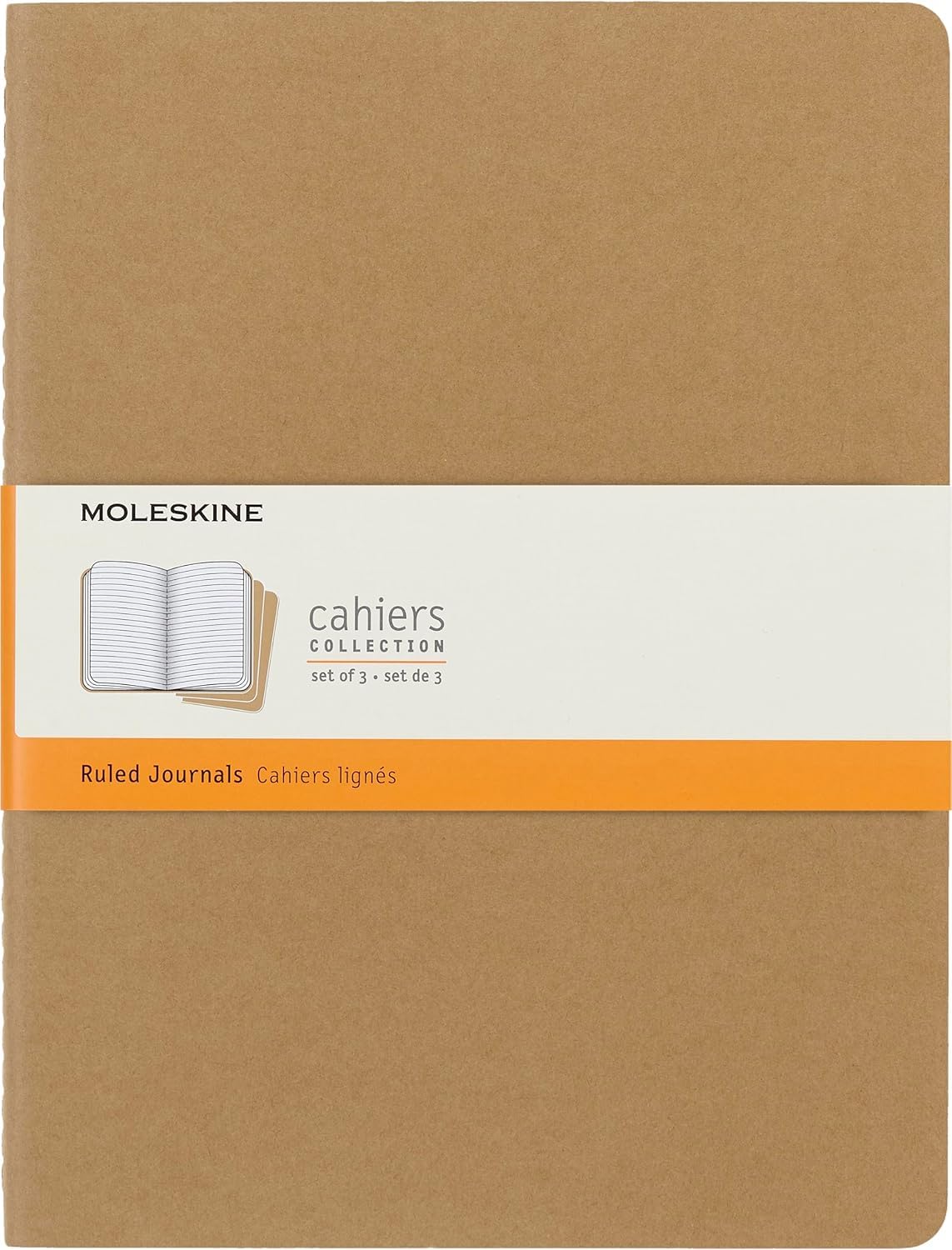moleskine-cahier-journal-set-3-quaderni-a-righe-xl-marrone image 1