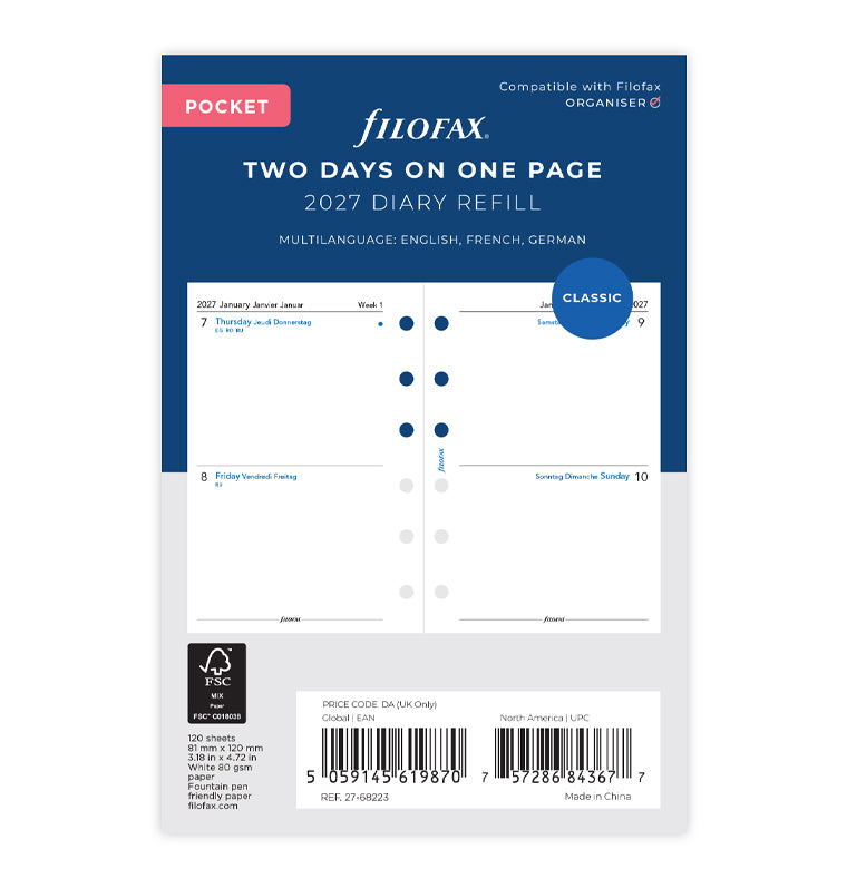filofax-calendario-2-giorni-per-pagina-pocket-multilingua-2027 image 1