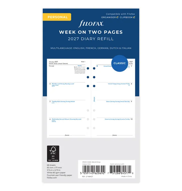 filofax-calendario-1-settimana-su-2-pagine-personal-2027-multilingua image 1