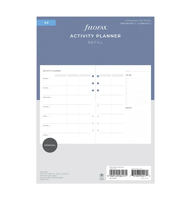 filofax-activity-planner-refill-a5-minimal image 1