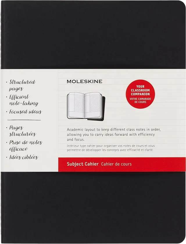 moleskine-subject-cahier-journal-set-2-quaderni-xl-19x25-cm-nero-rosso image 1