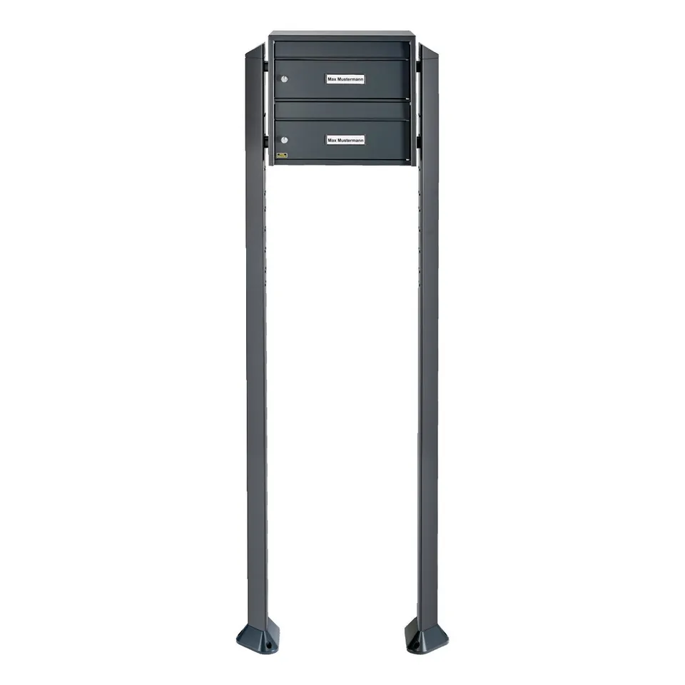 burg-w-chter-dual-front-impianto-cassetta-postale-c4-in-acciaio-antracite image 1