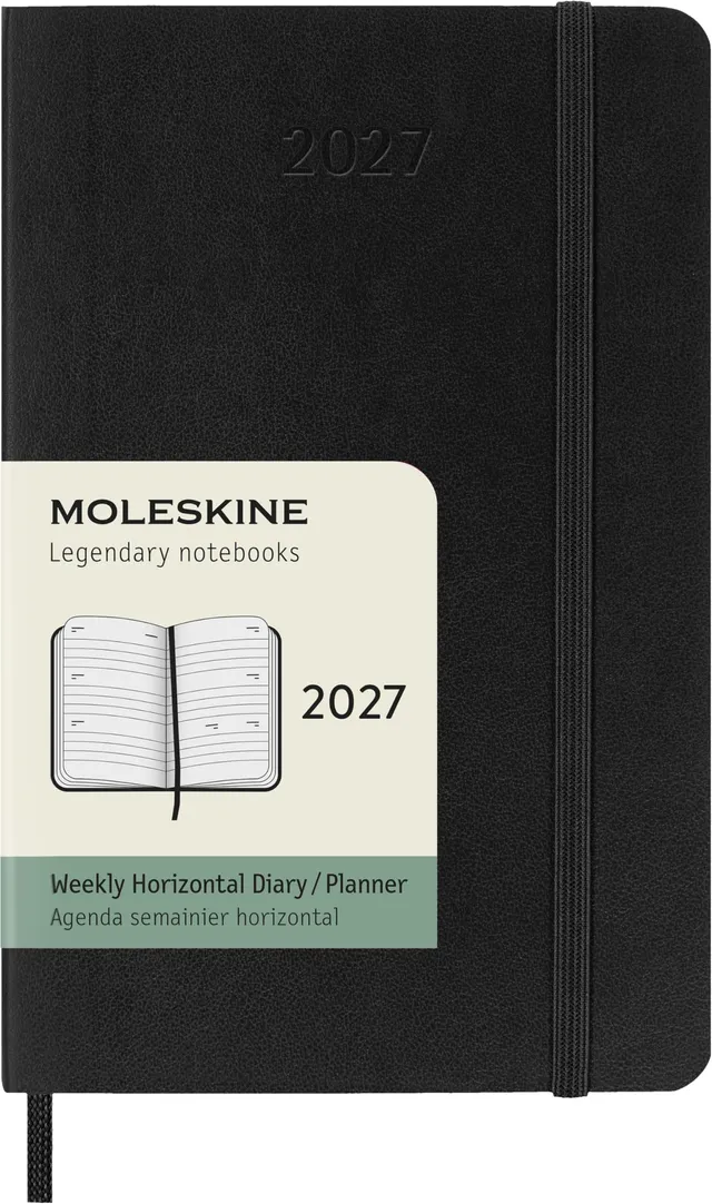 moleskine-agenda-settimanale-orizzontale-2027-pocket-9x14-cm-nero-morbida image 1