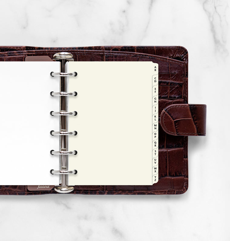 filofax-indice-a-z-2-lettere-per-linguetta-crema-pocket image 2