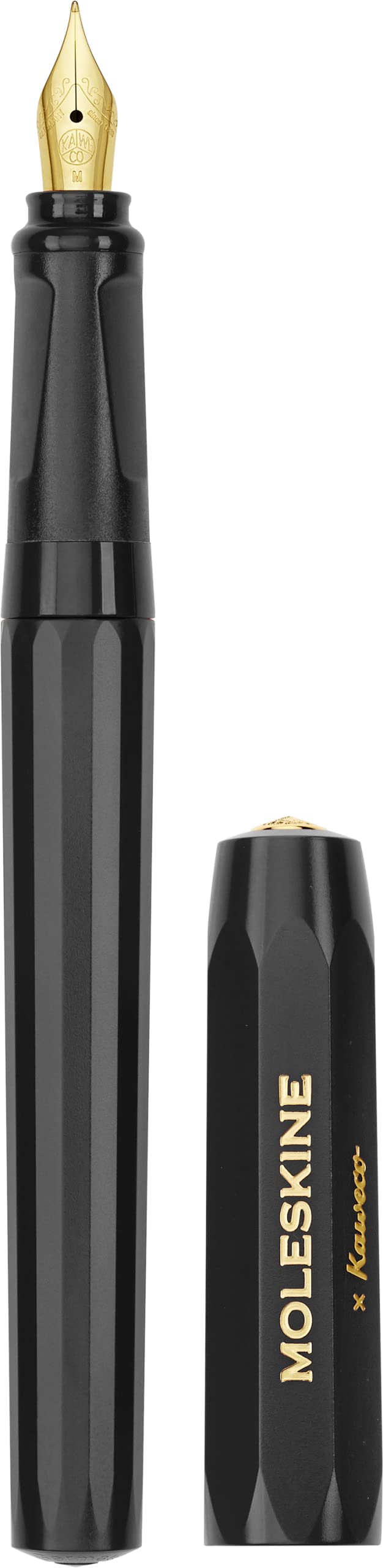 moleskine-x-kaweco-penna-stilografica-abs-pennino-m-oro-con-cartuccia-blu-nero image 2
