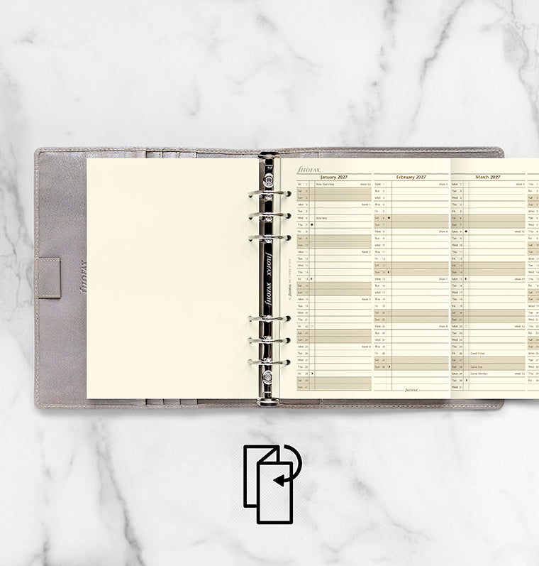 filofax-planner-annuale-verticale-crema-a5-inglese-2027 image 3