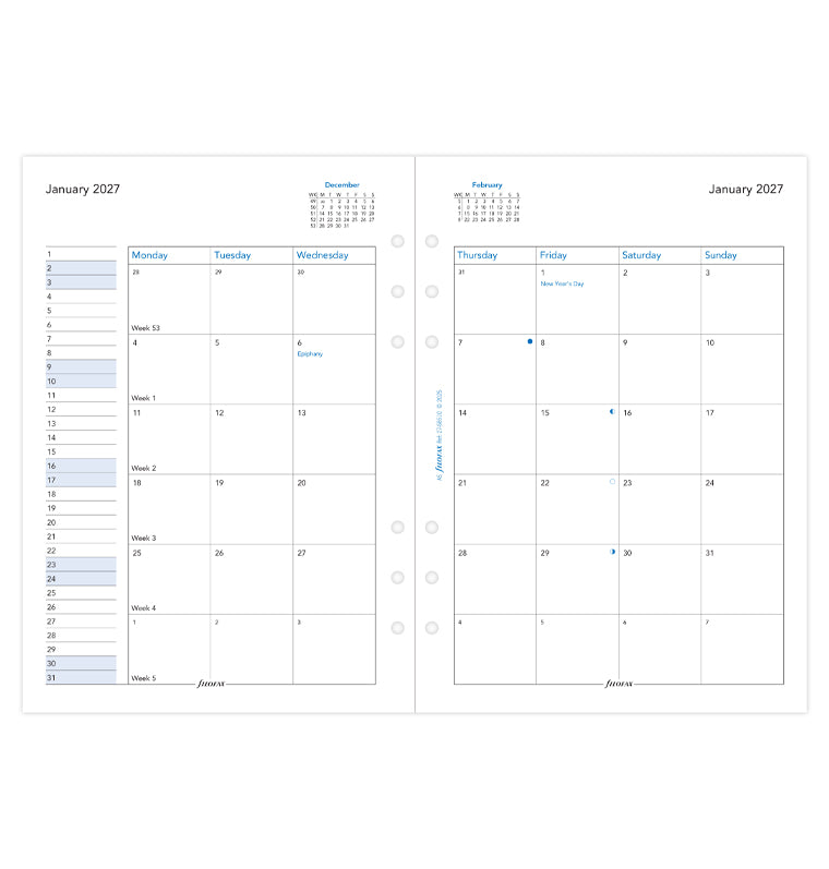 filofax-planner-mensile-2-pagine-a5-inglese-2027 image 4