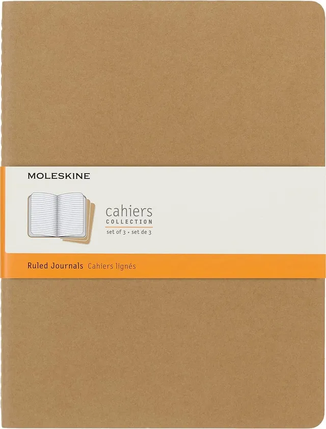 moleskine-cahier-journal-set-3-quaderni-a-righe-xl-marrone image 1