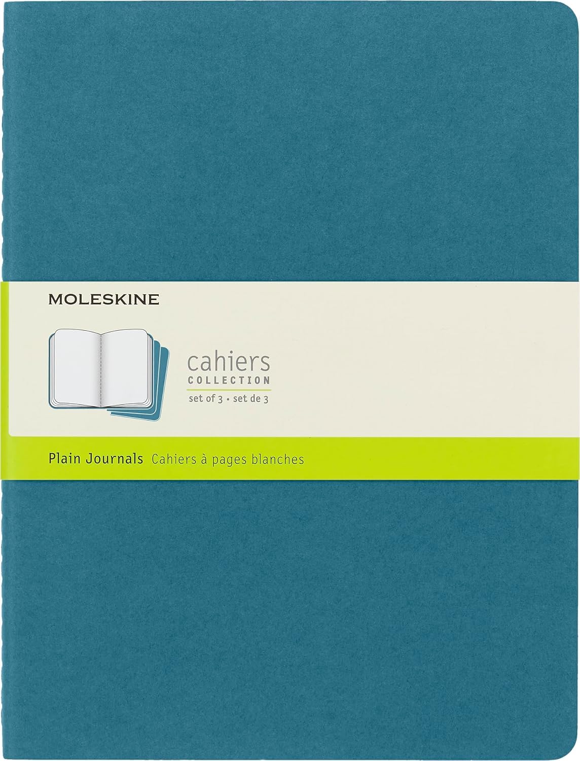moleskine-cahier-journal-extra-large-19x25-cm-bianche-blu-set-3-quaderni image 1
