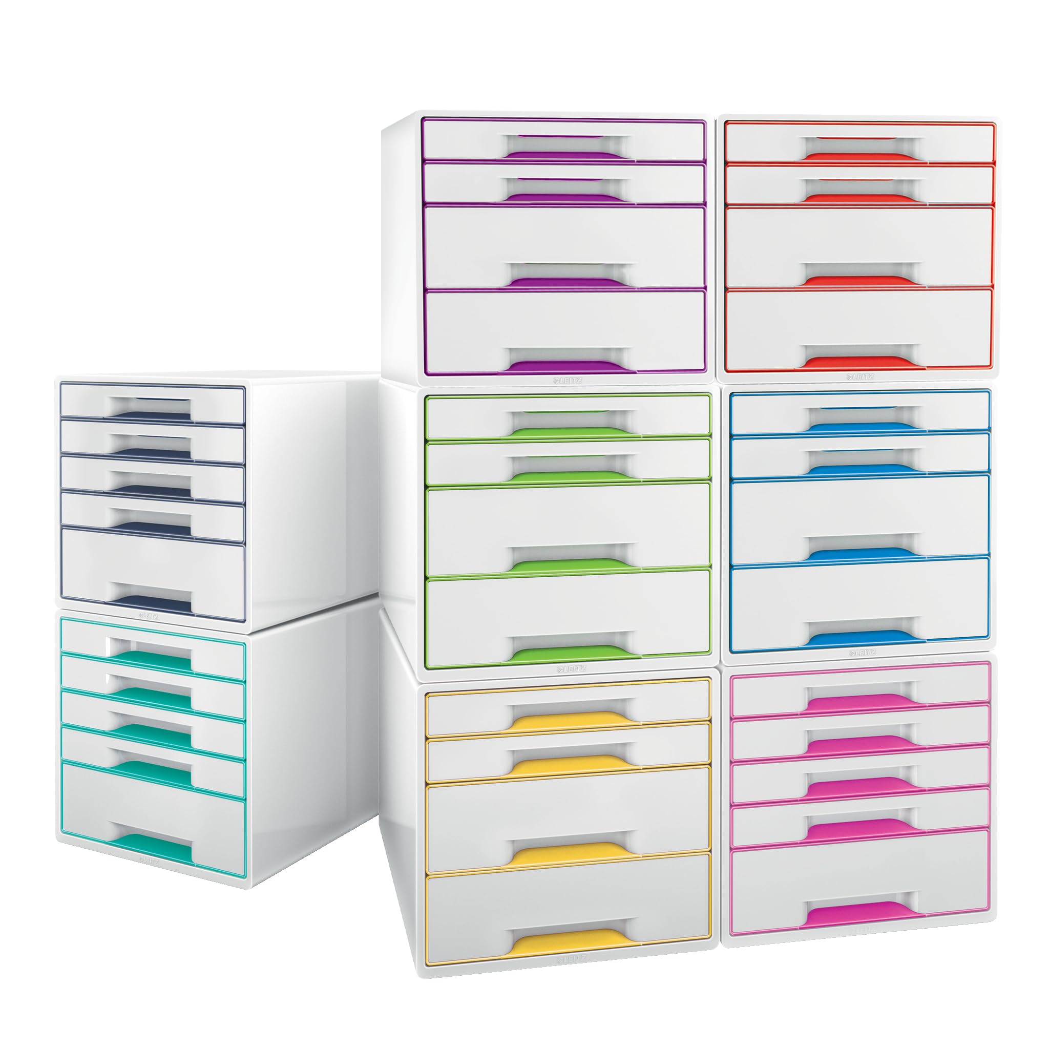 leitz-wow-cube-cassettiera-5-cassetti-a4-bianco-grigio-52142001 image 6