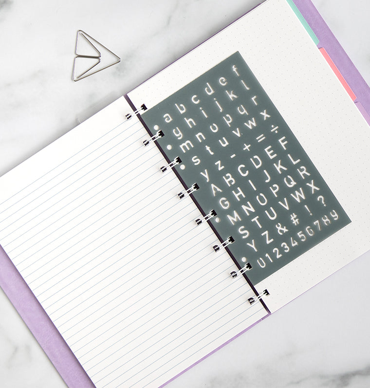 filofax-letter-stencil-per-organiser-a5-e-personal-e-notebook-a4-a5 image 3