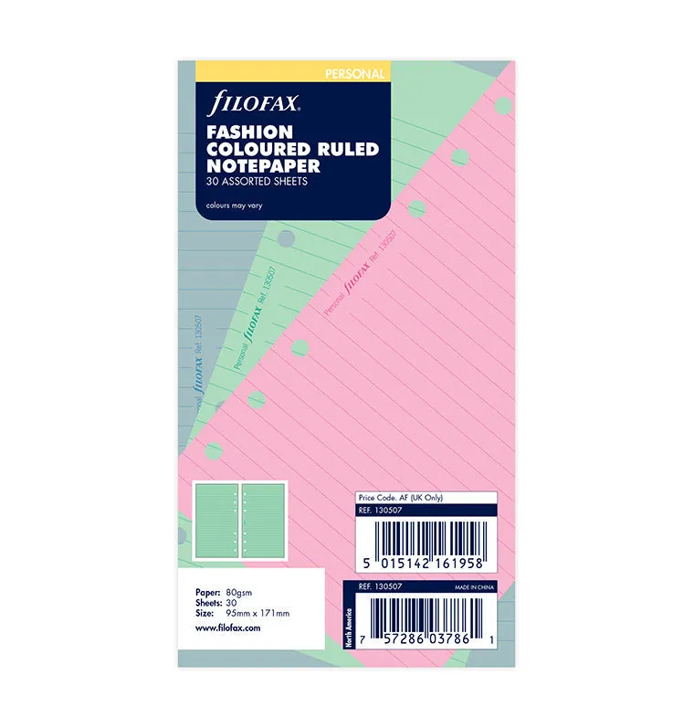 filofax-fogli-colorati-a-righe-fashion-personal-30-pz image 1