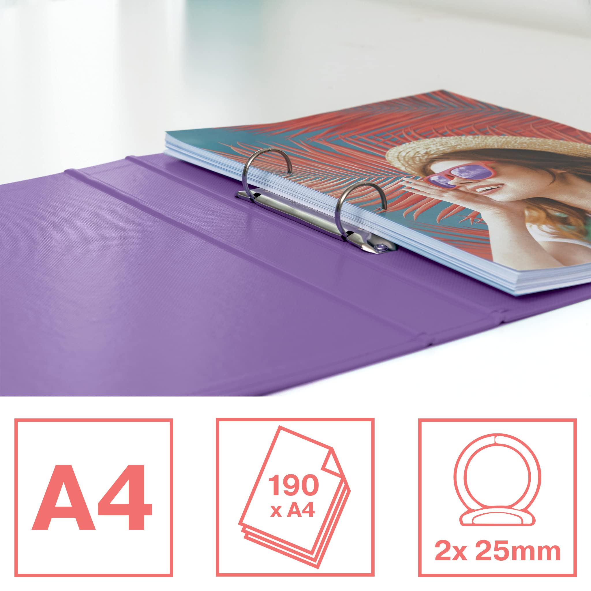 esselte-colour-breeze-628434-raccoglitore-ad-anelli-a4-2-anelli-dorso-42-mm-lava image 2