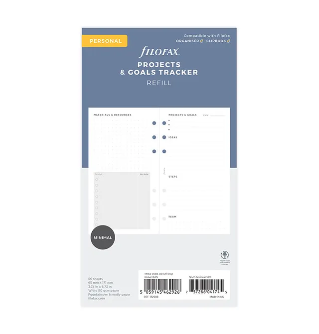filofax-projects-goals-tracker-refill-personal-56-fogli image 1