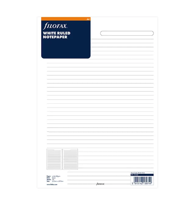 filofax-the-original-fogli-bianchi-a-righe-a4-refill image 1