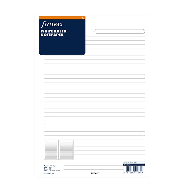 filofax-the-original-fogli-bianchi-a-righe-a4-refill image 1