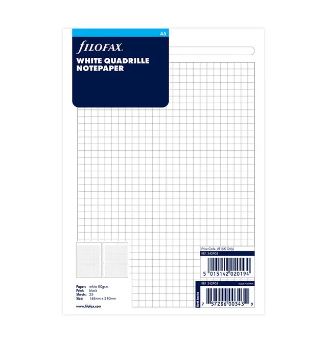 filofax-fogli-a-quadretti-bianco-a5-25-fogli image 1