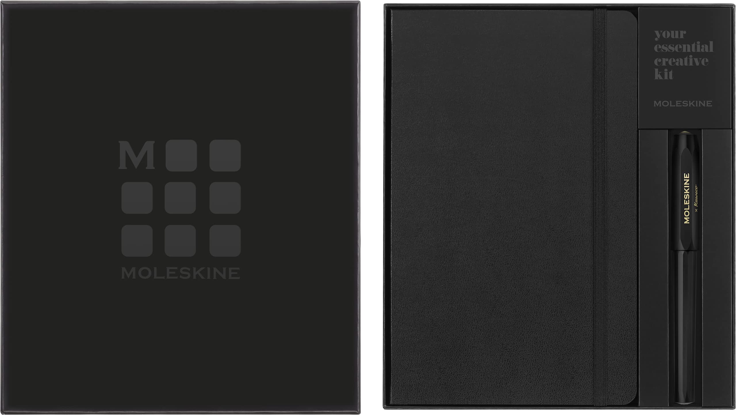 moleskine-classic-set-taccuino-large-13x21-cm-righe-penna-kaweco-nero image 1