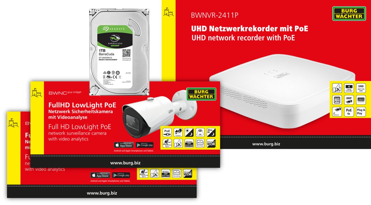 burg-w-chter-bwset-121-2kfb-1r-1tb-kit-videosorveglianza-completo image 1