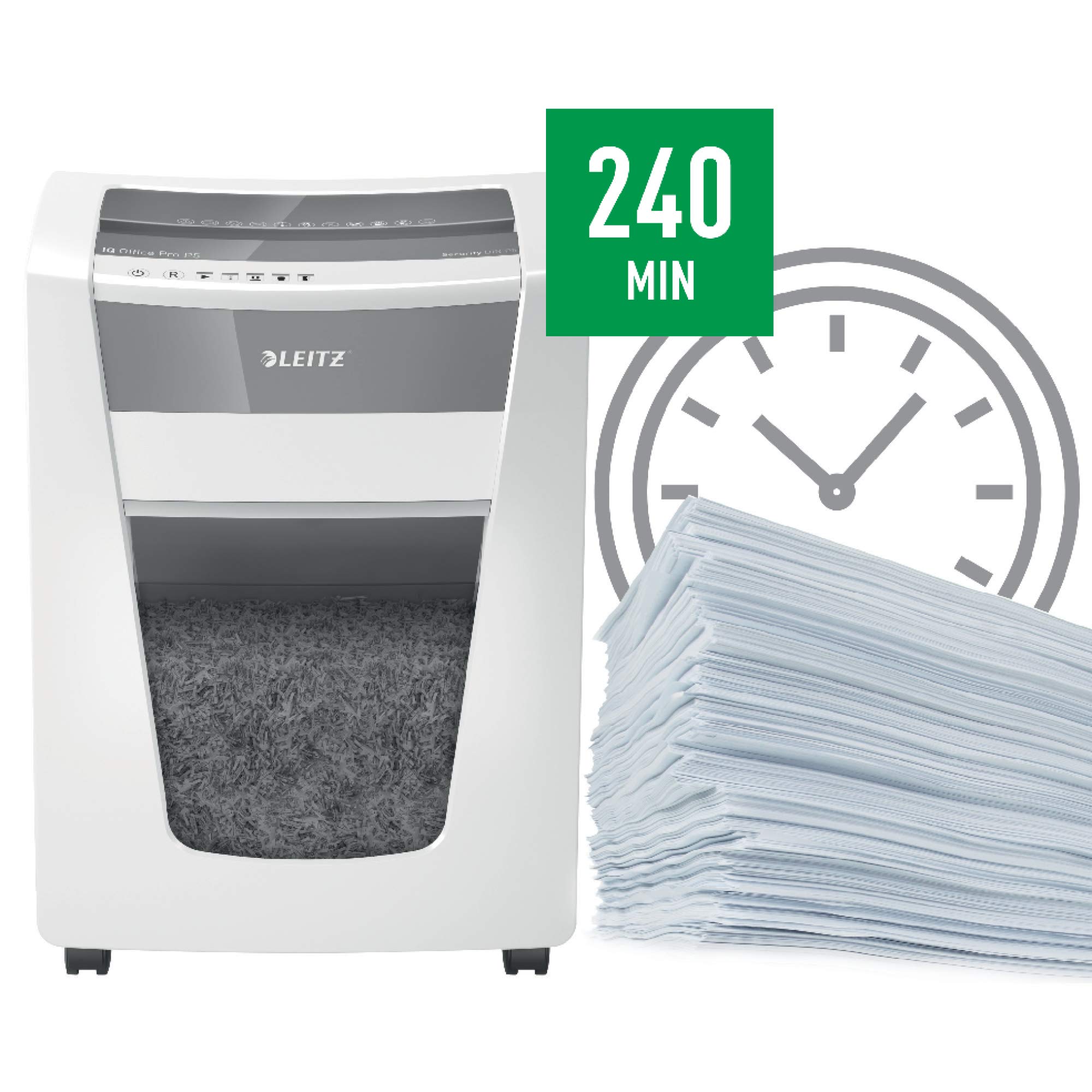 leitz-iq-office-pro-p5-distruggidocumenti-micro-cut-15-fogli-30-litri-bianco image 5