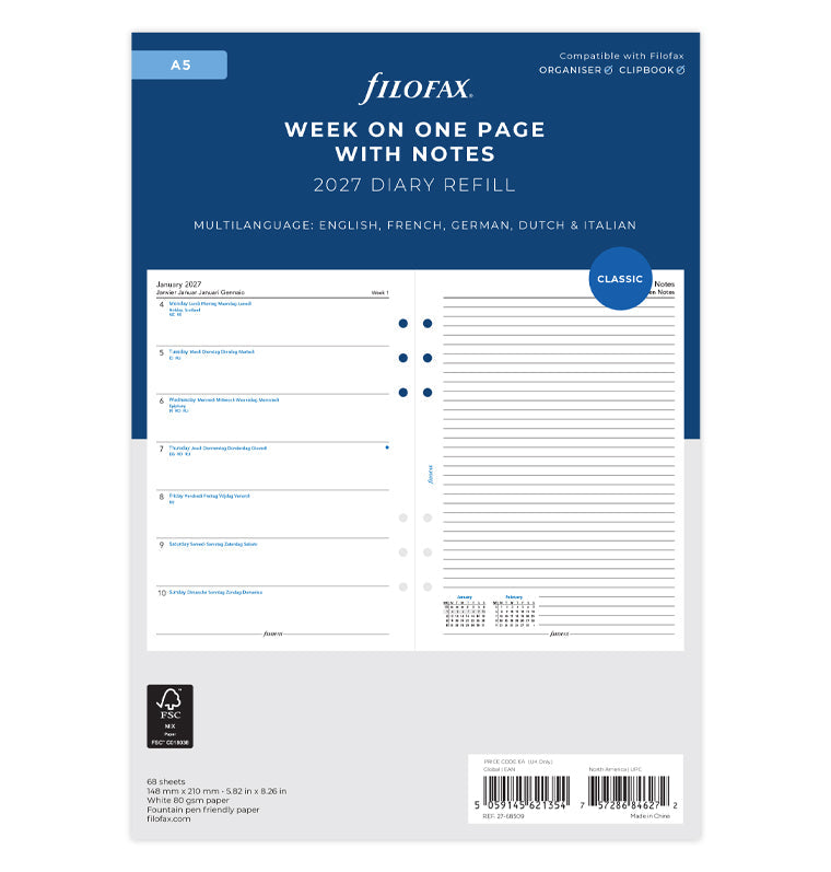 filofax-calendario-2027-a5-1-settimana-per-pagina-multilingua image 1