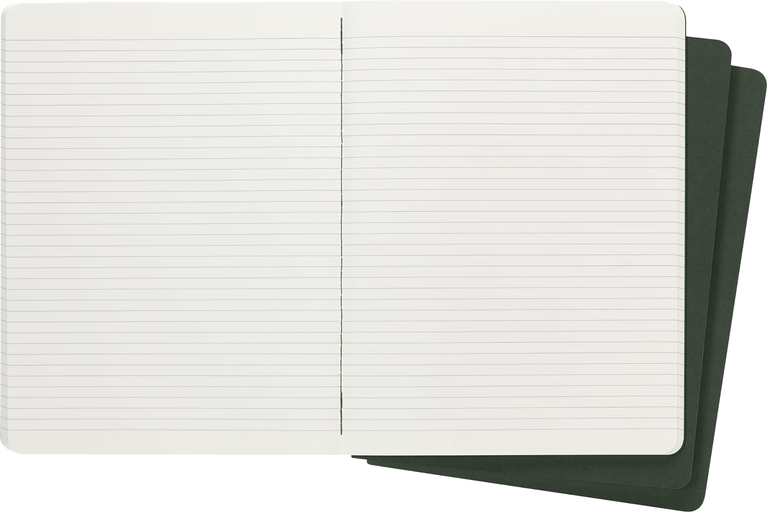 moleskine-cahier-journal-set-3-quaderni-a-righe-verde-mirto-extra-large-19x25-cm image 3