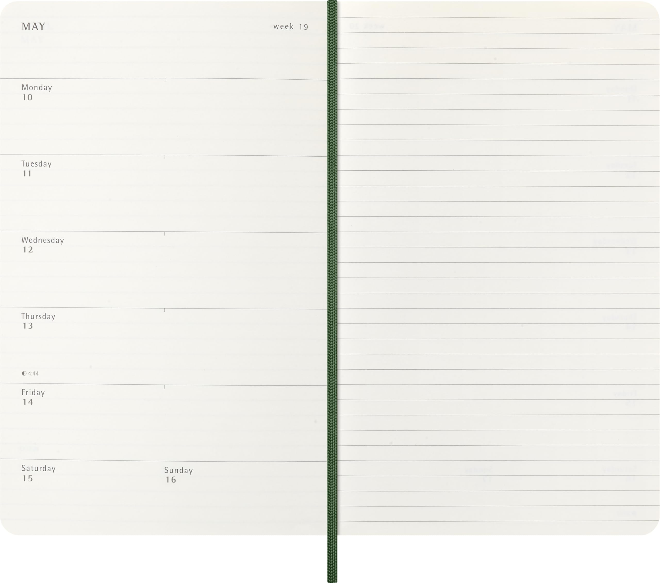 moleskine-agenda-settimanale-2027-large-13x21-cm-verde-mirto image 3