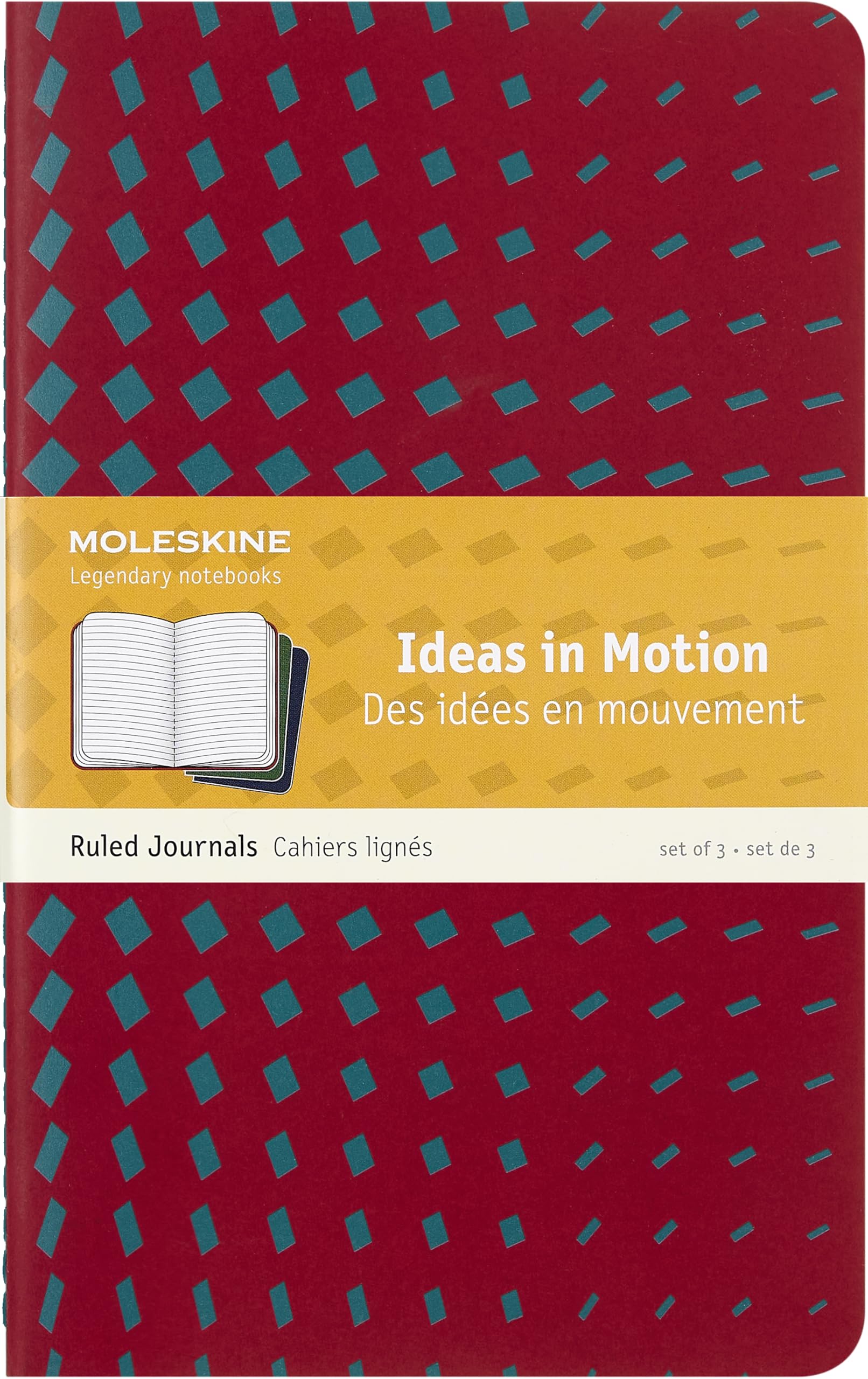 moleskine-set-3-quaderni-cahier-idee-in-movimento-righe-large-13x21-cm image 1