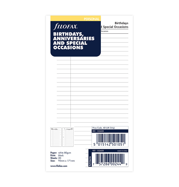 filofax-personal-refill-compleanni-e-occasioni image 1