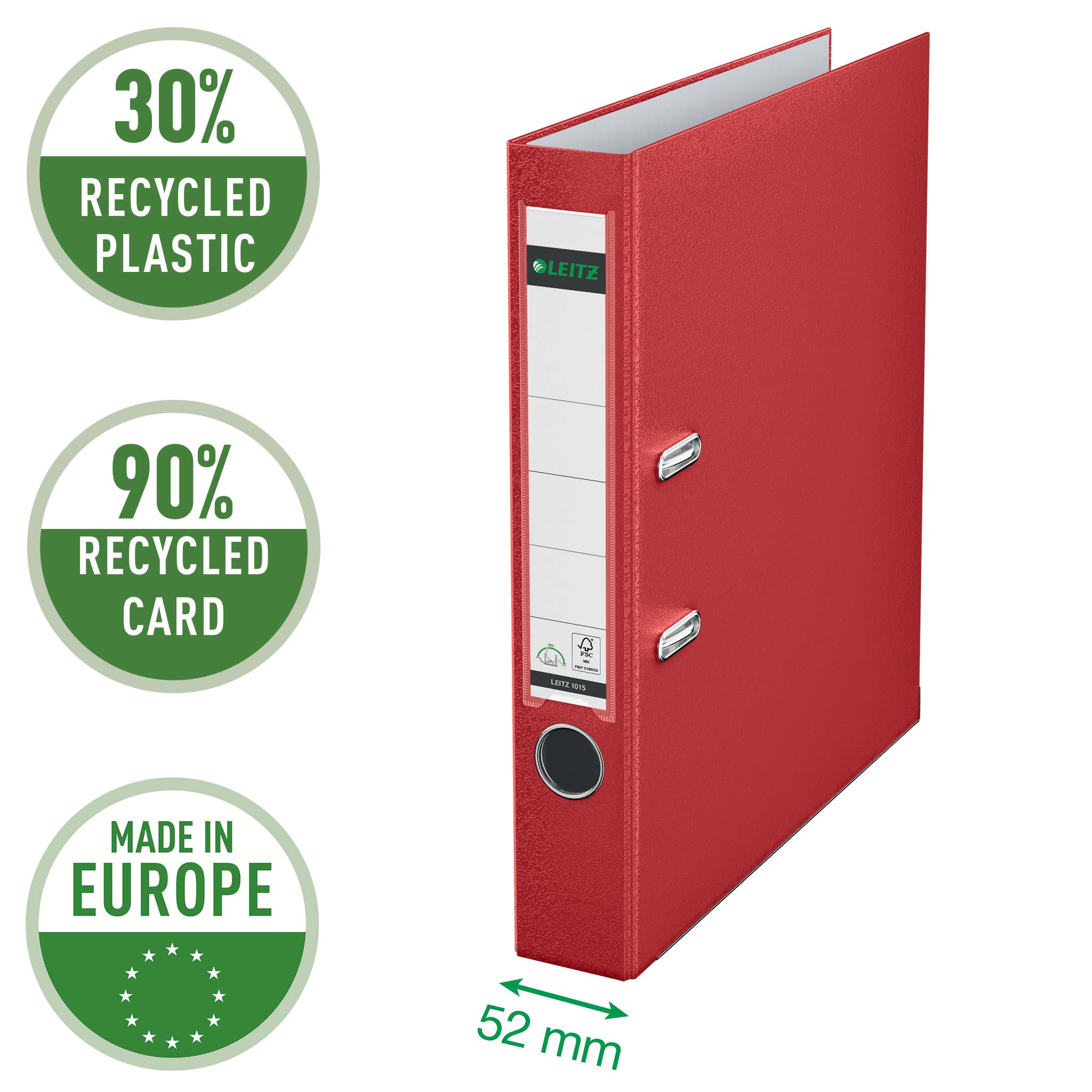 leitz-180-registratore-a-leva-a4-dorso-52-mm-rosso-10155025 image 2